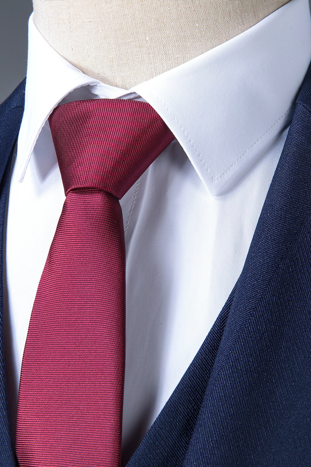 Azul Marinha Lapela Entalhada Terno Masculino