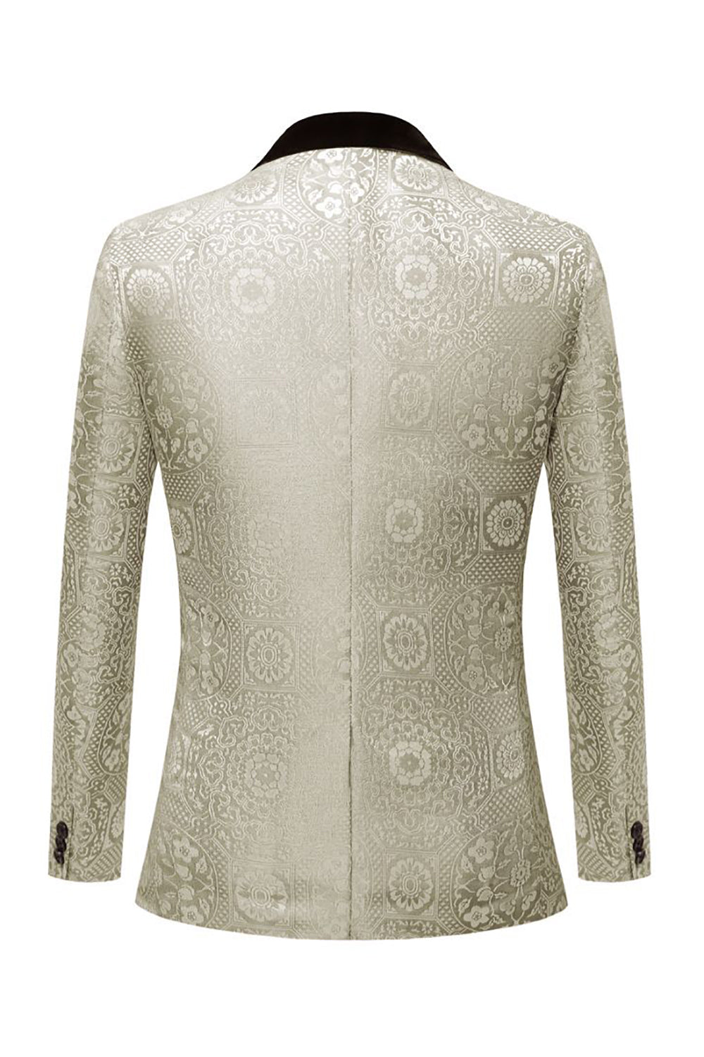 Rosa Claro Jacquard Lapela Shawl 2 Peças Terno Masculino