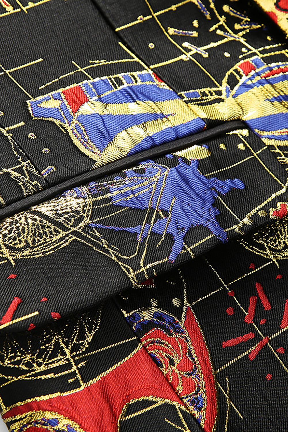 Homens Vermelho Impresso Pico Lapela 2-Piece Homecoming Suits