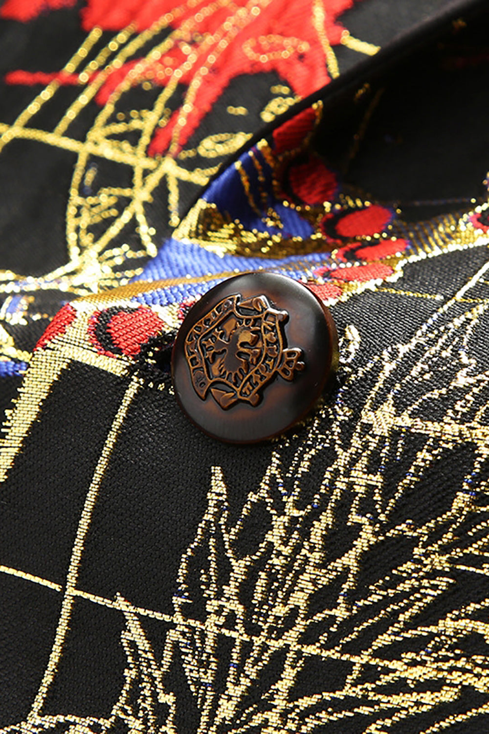 Homens Vermelho Impresso Pico Lapela 2-Piece Homecoming Suits