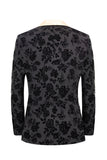 Homens Preto Jacquard 3-Piece Xaile Lapel Prom Suits