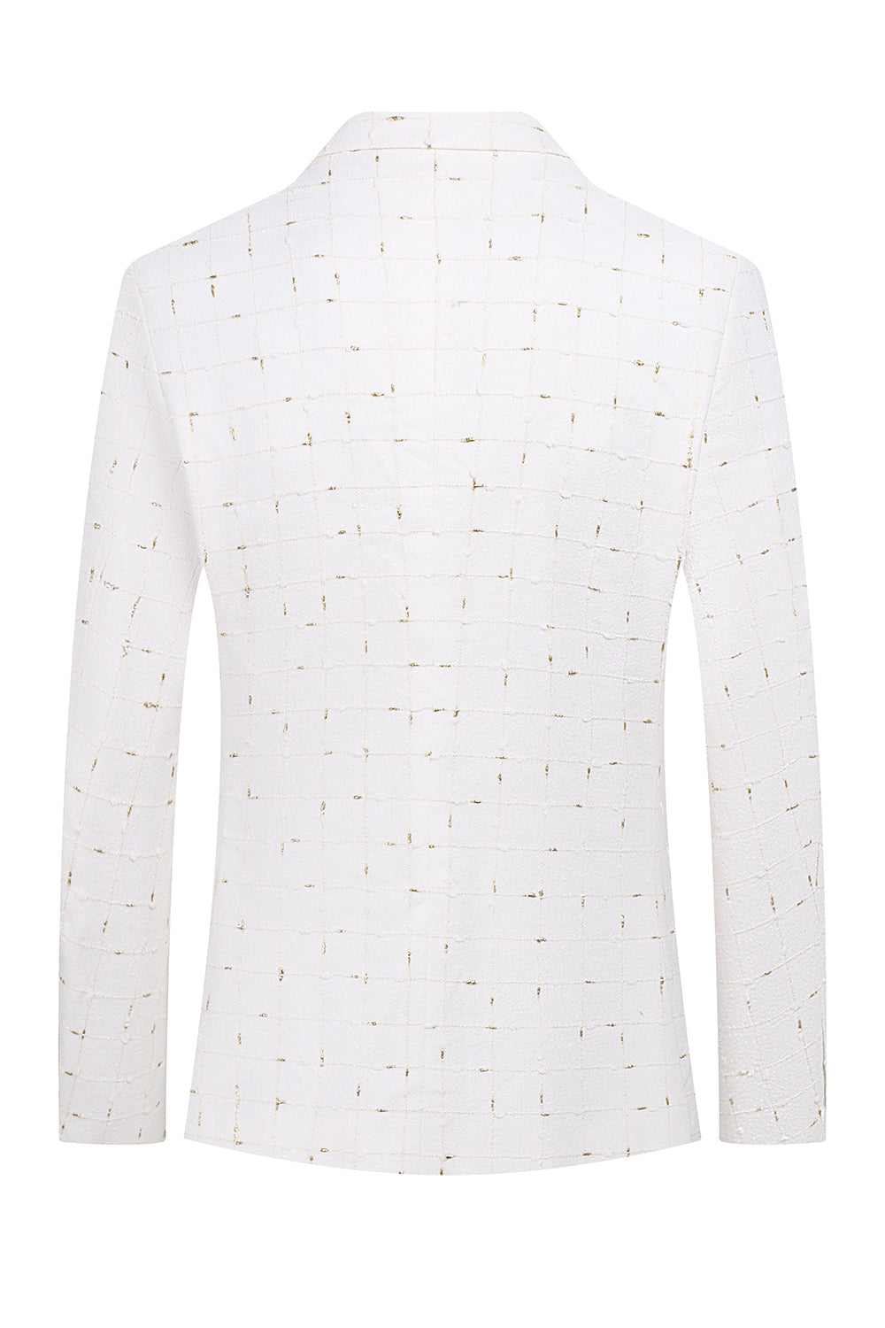 Branco xadrez duplo peito 2 peças homens ternos de baile