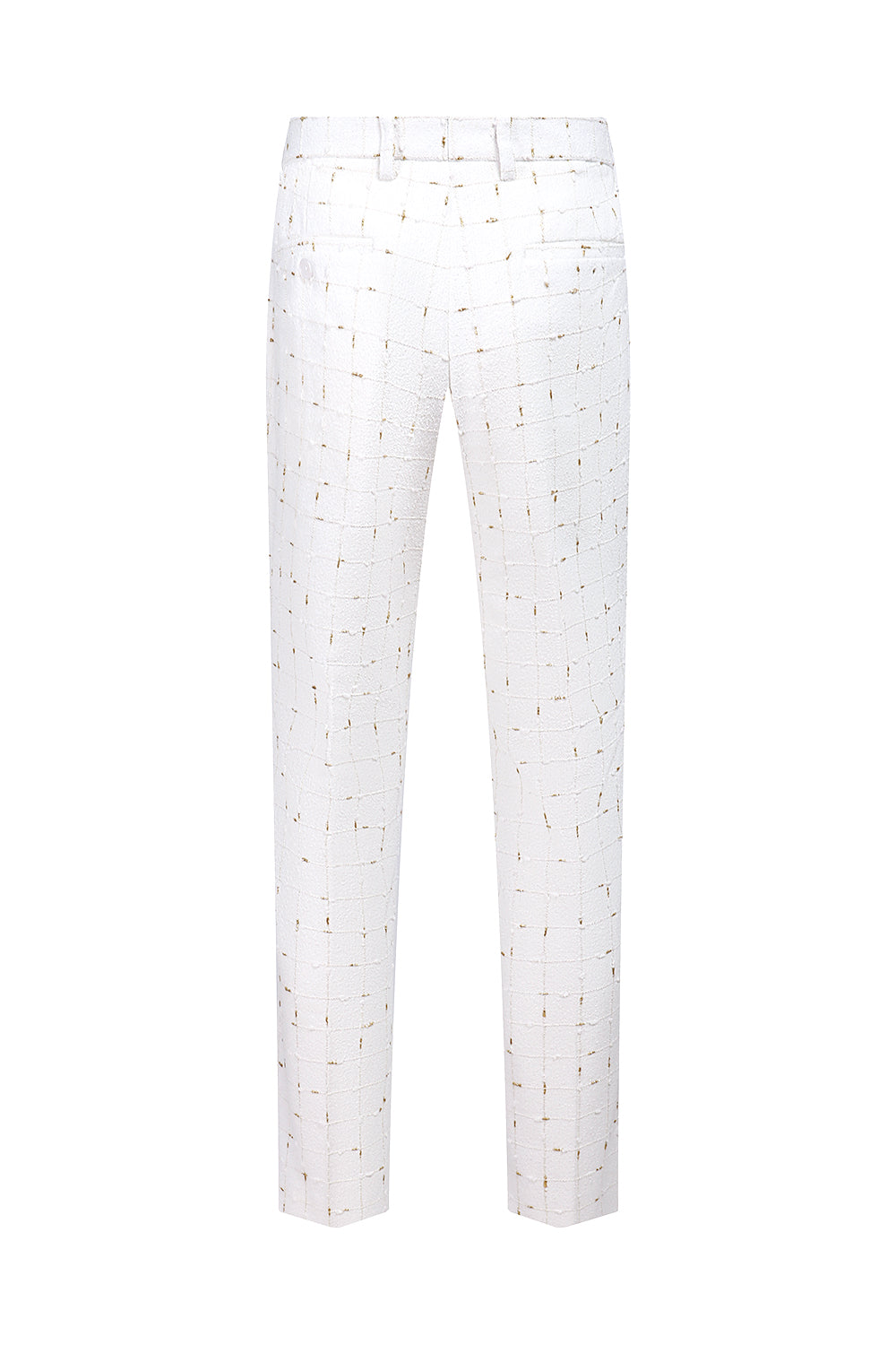 Branco xadrez duplo peito 2 peças homens ternos de baile