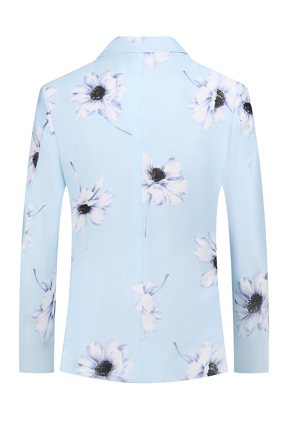 Azul Claro Pico Lapela 2 Peças Florais Homens Prom Ternos