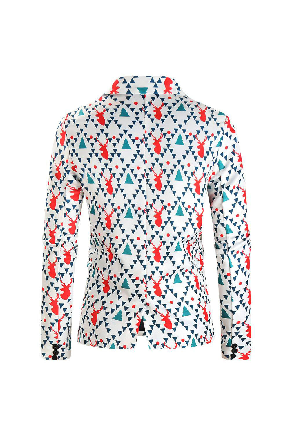 Rena Branca Impresso 3 Peças Ternos Masculinos de Natal