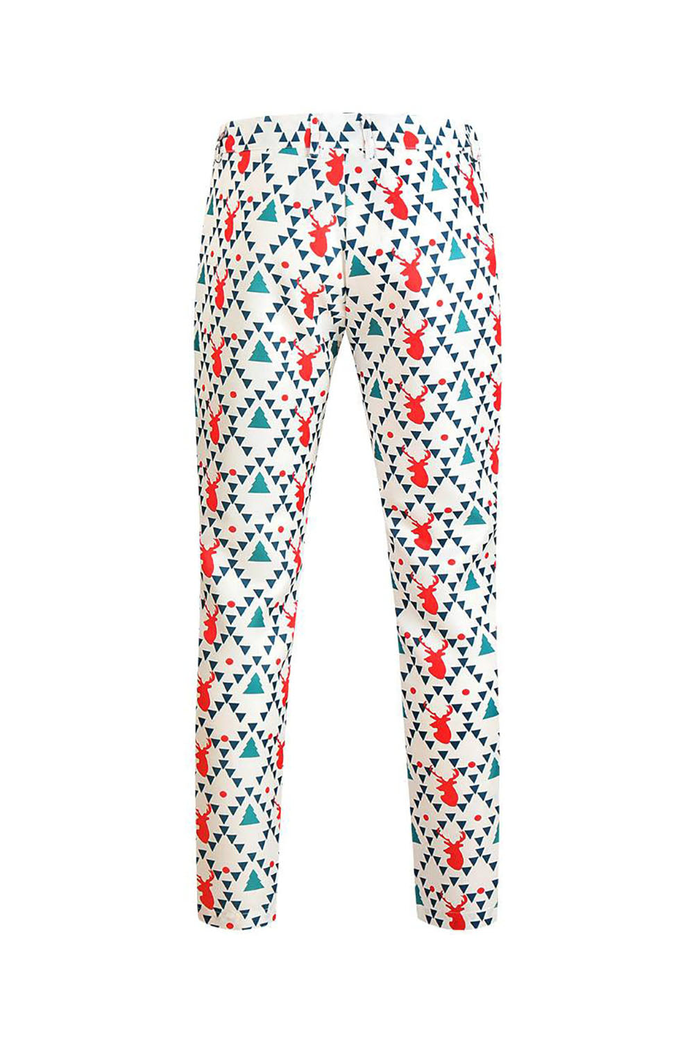 Rena Branca Impresso 3 Peças Ternos Masculinos de Natal