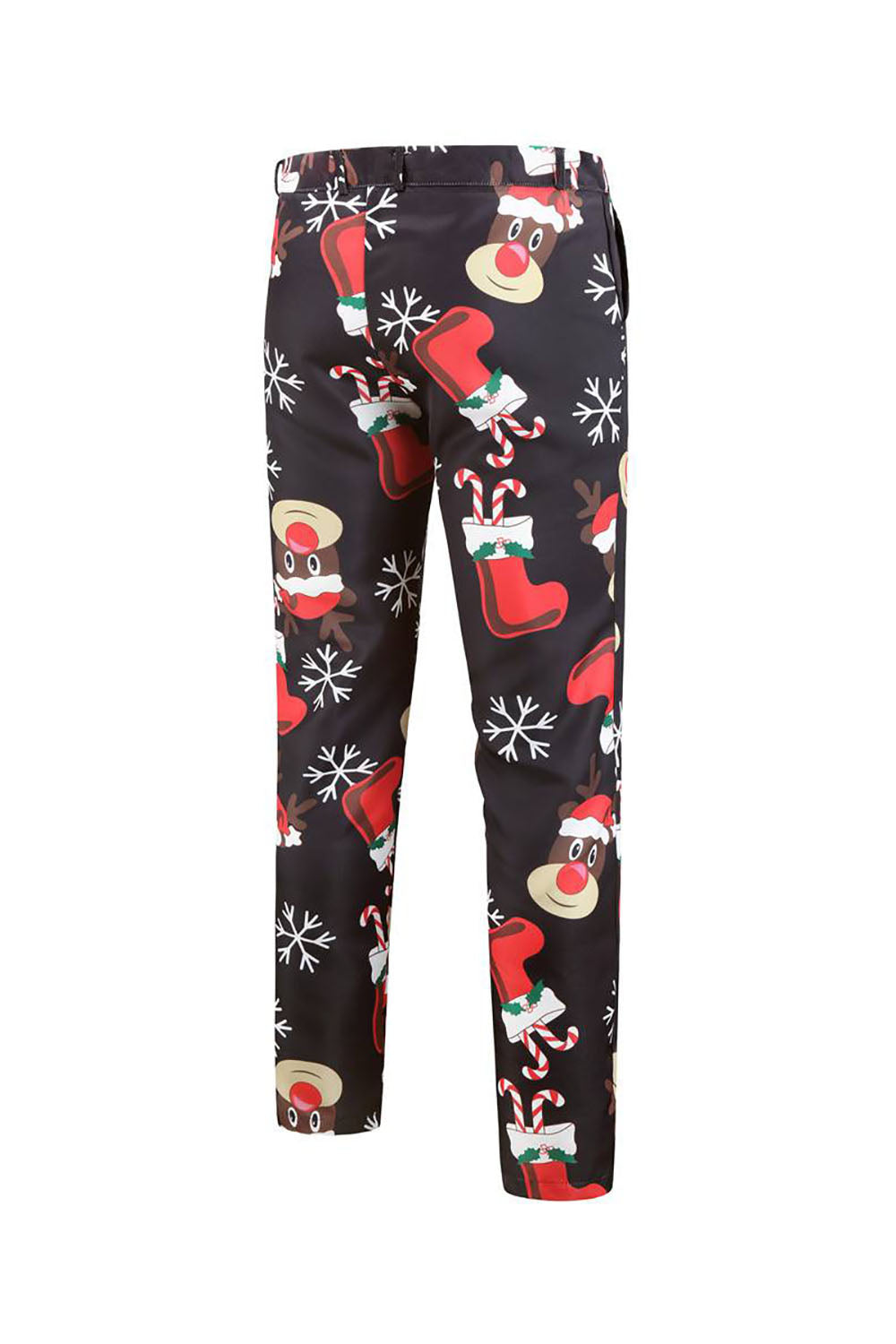 Preto Impresso 3 Peças Natal Ternos Masculinos