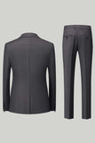 Preto 3-Piece One Button Prom Suits