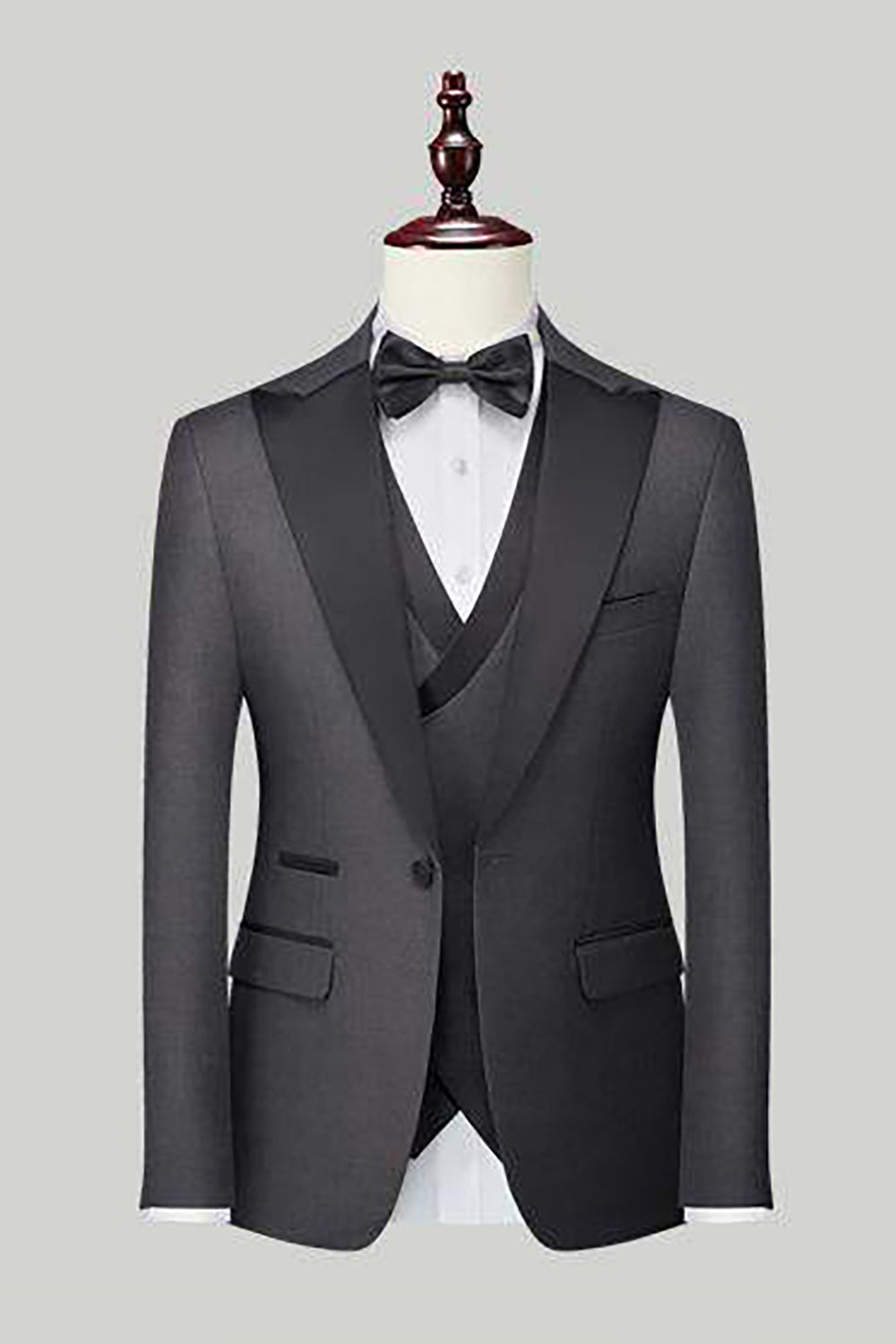 Preto 3-Piece One Button Prom Suits