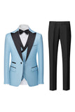 Preto 3-Piece One Button Prom Suits