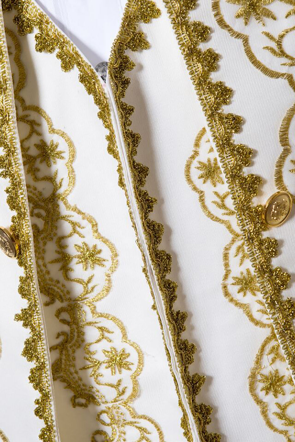 Branco 3 Peças Lapela Shawl Terno de Festa