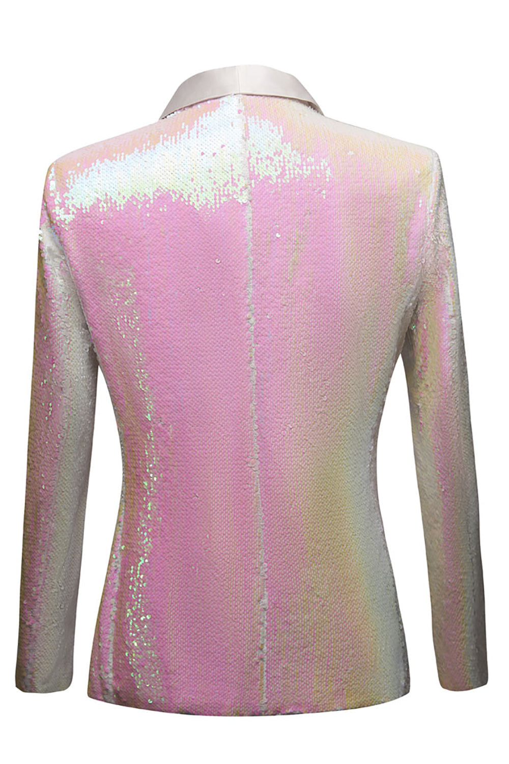 Lantejoulas Branco Um Botão Blazer Masculino