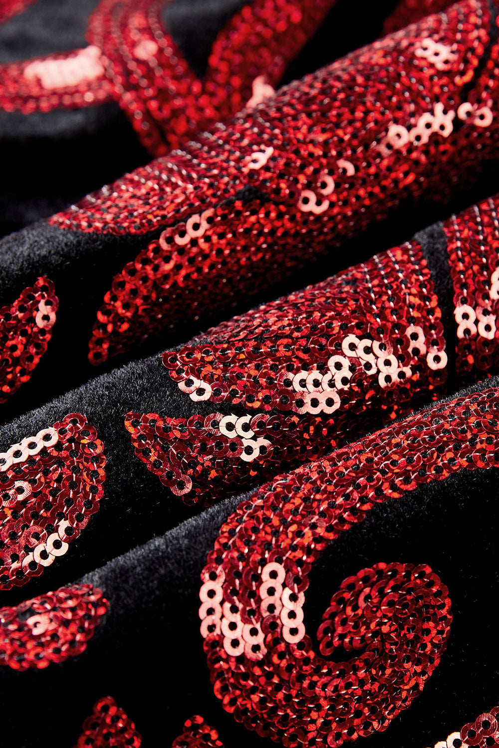 Red Sequins Padrão Floral Masculino 2 Peças Ternos