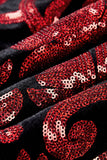 Red Sequins Padrão Floral Masculino 2 Peças Ternos