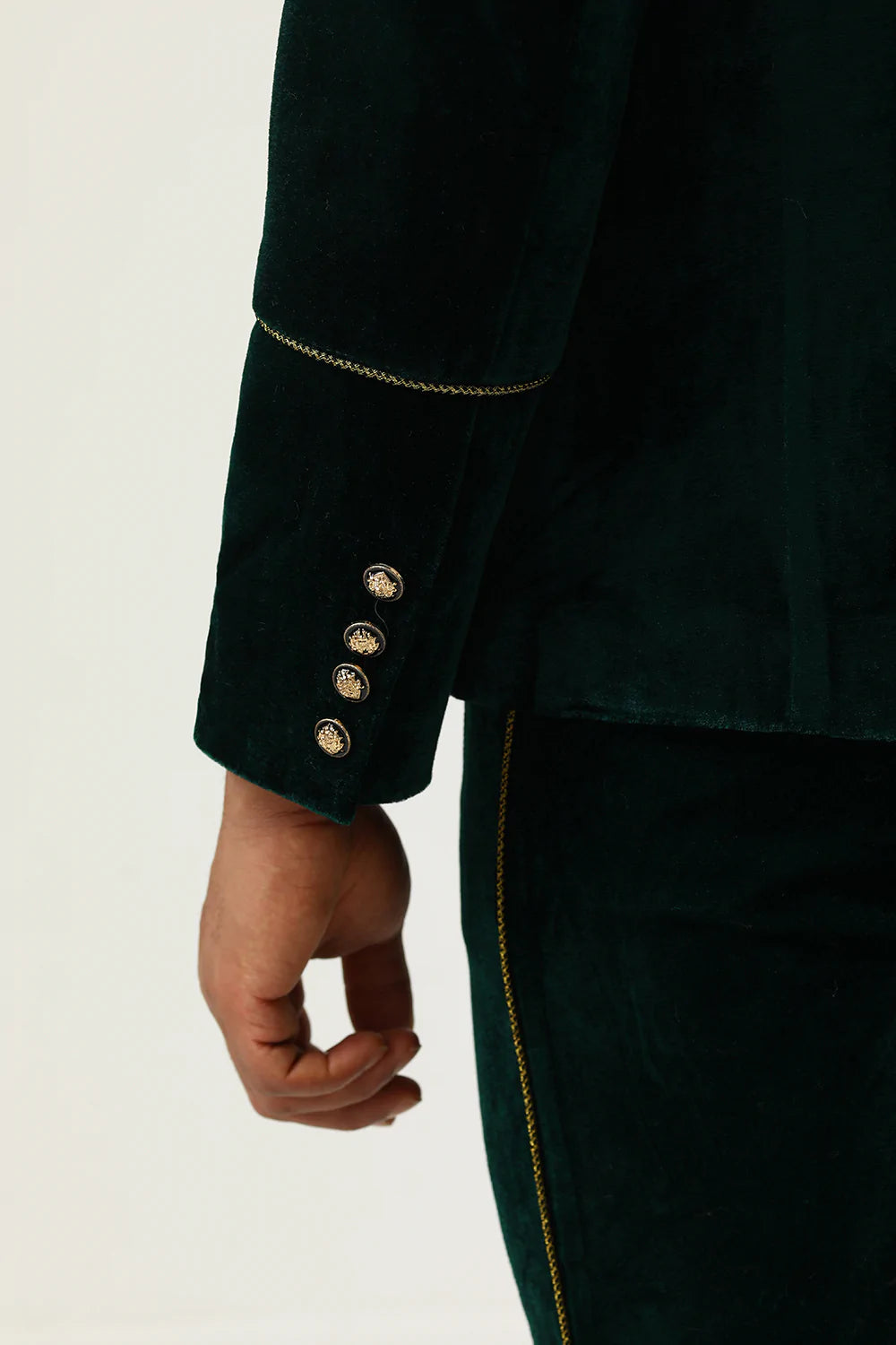 Ternos de Baile Veludo Verde Escuro 2 Peças