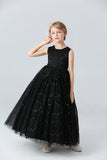 A Line Branco Vestido de Meninas Com Apliques