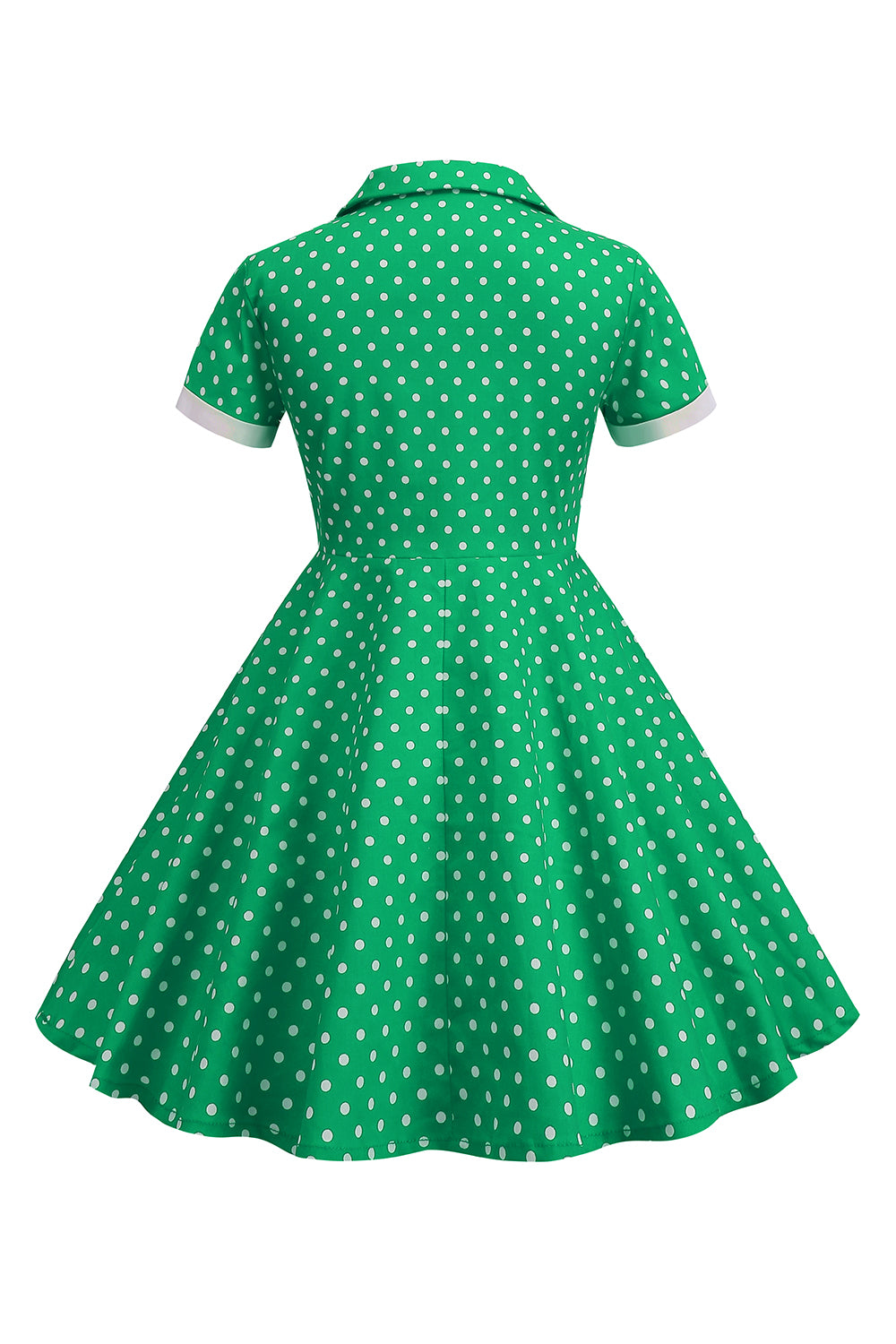 Preto Vintage Pontos de Polka Vestido de Menina