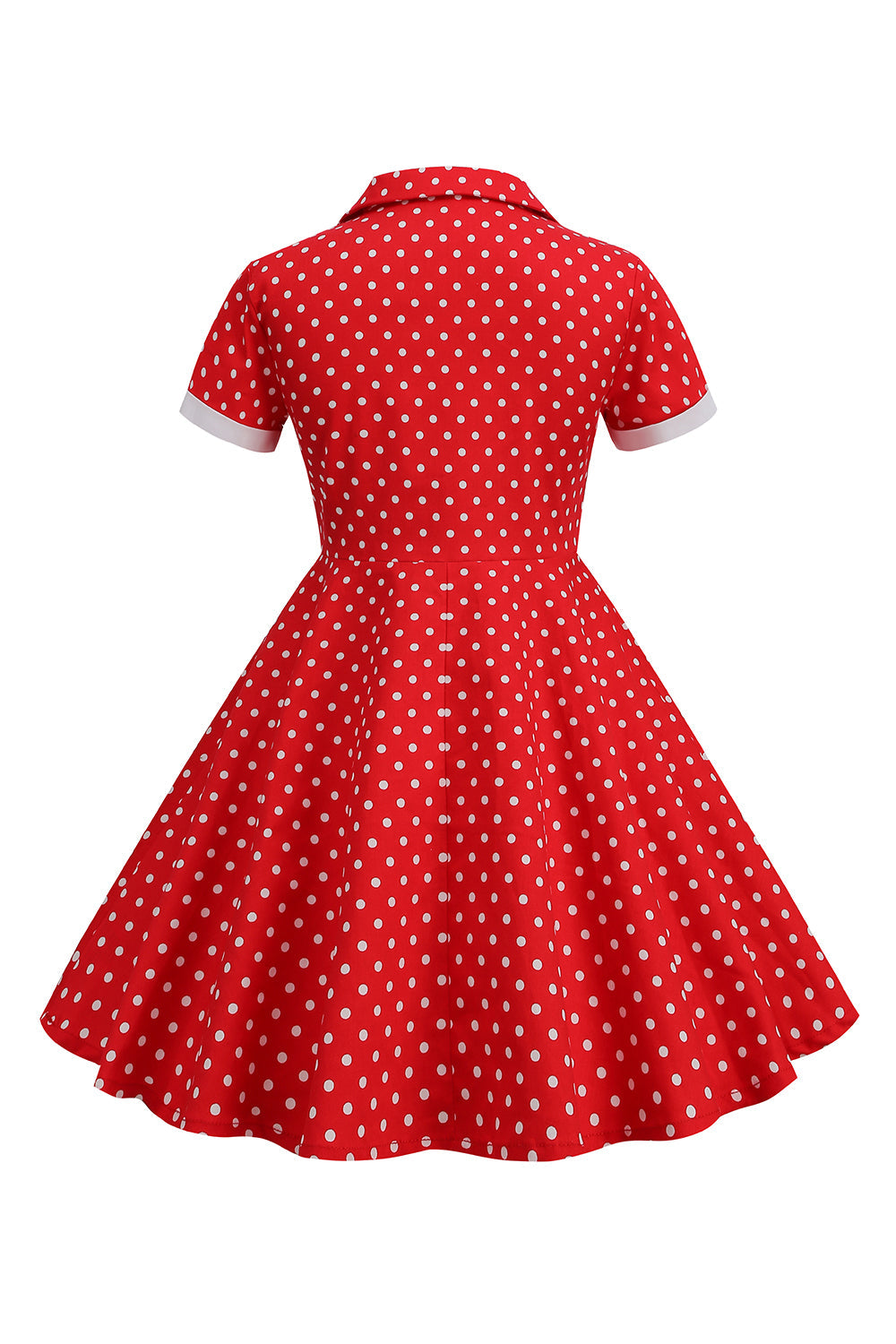 Preto Vintage Pontos de Polka Vestido de Menina