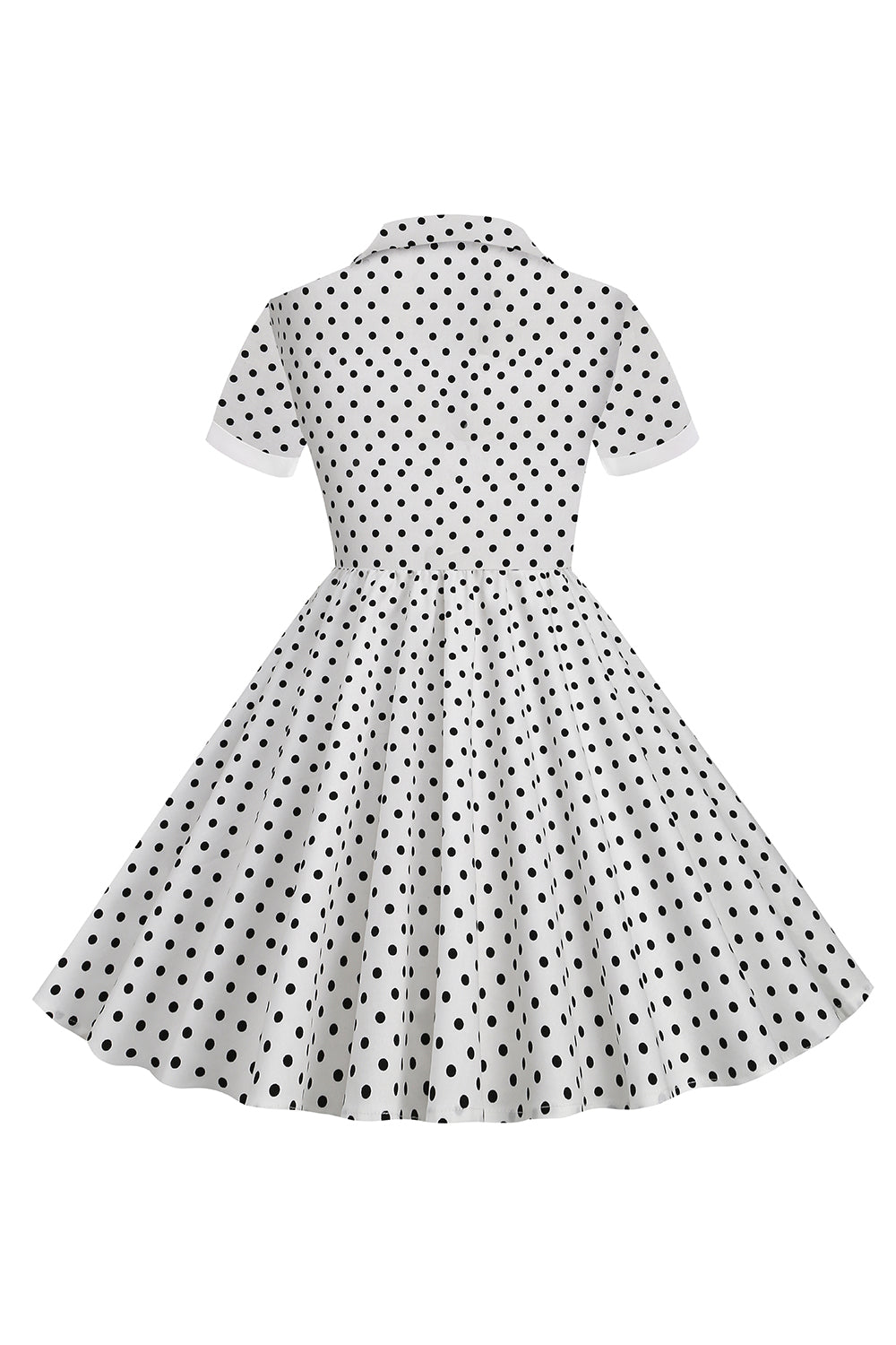 Preto Vintage Pontos de Polka Vestido de Menina