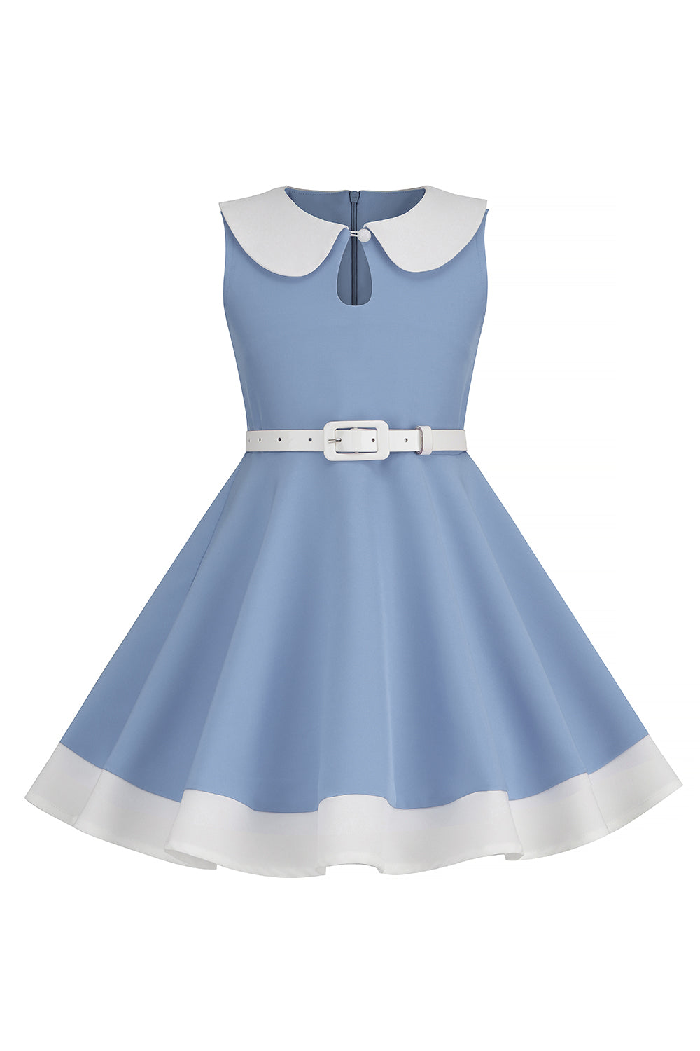 Preto Pescoço Redondo Sem Mangas 1950s Vestido de Menina