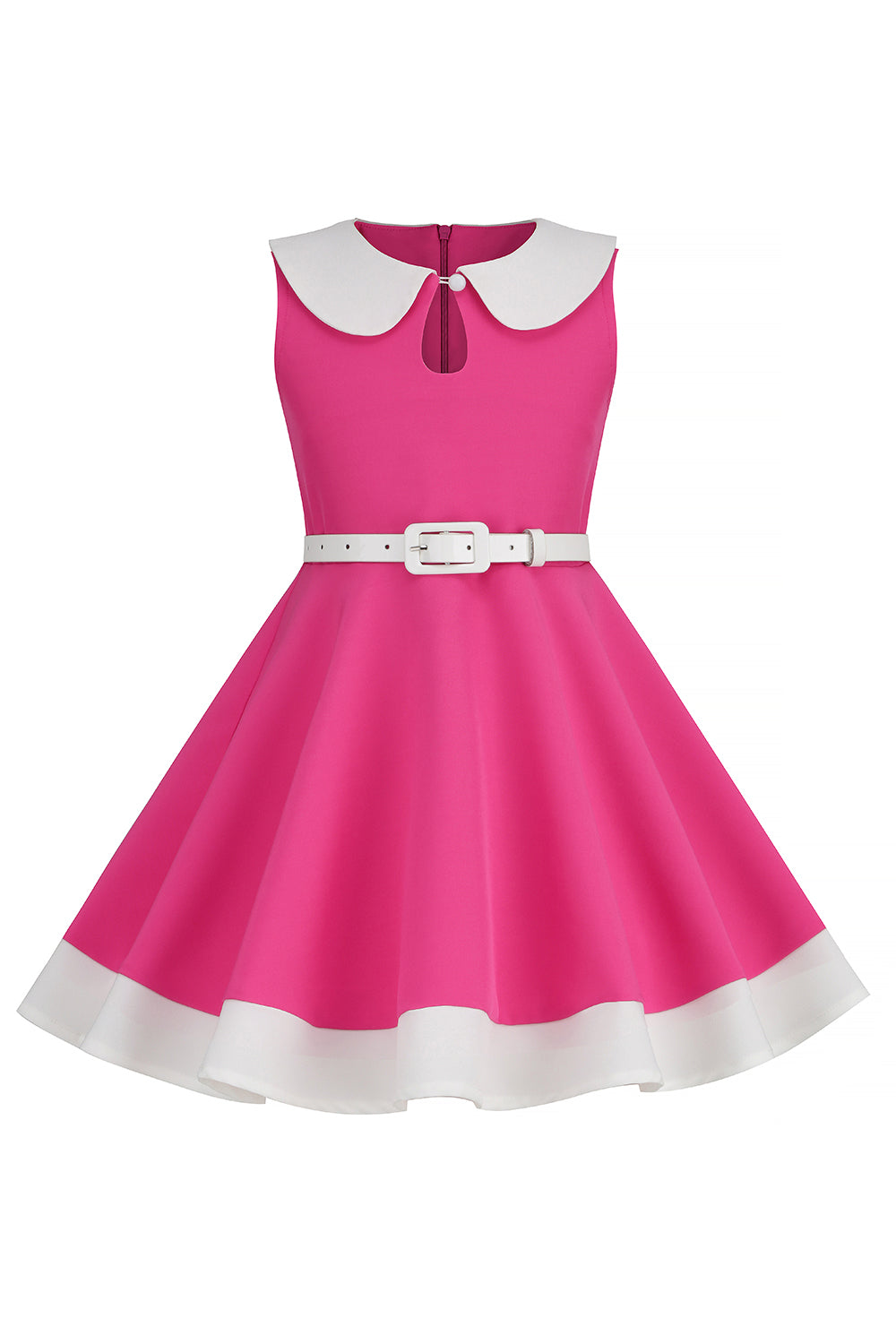 Preto Pescoço Redondo Sem Mangas 1950s Vestido de Menina