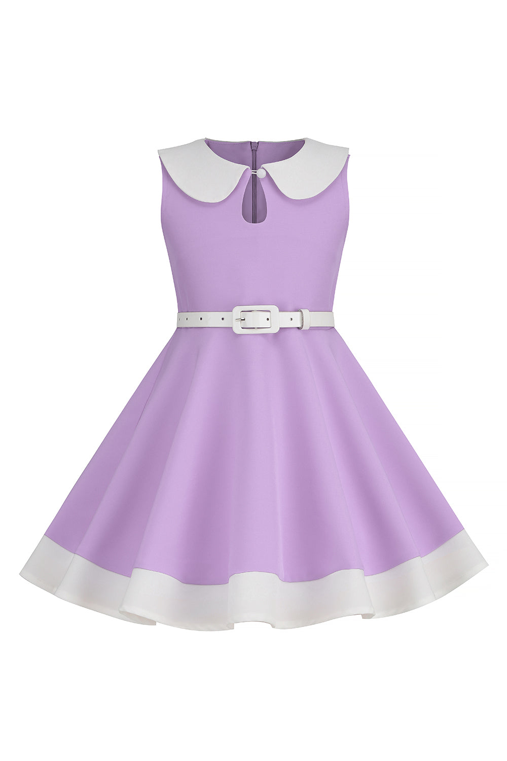 Preto Pescoço Redondo Sem Mangas 1950s Vestido de Menina