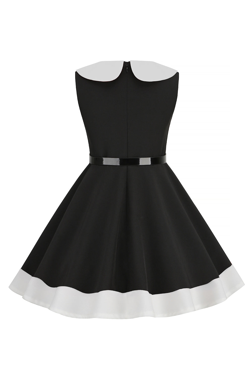 Preto Pescoço Redondo Sem Mangas 1950s Vestido de Menina