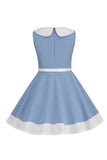 Preto Pescoço Redondo Sem Mangas 1950s Vestido de Menina