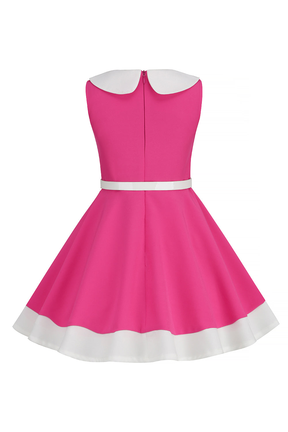 Preto Pescoço Redondo Sem Mangas 1950s Vestido de Menina