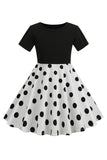 Vestido de Meninas Brancas Com Mangas Curtas