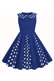 Preto Pescoço Redondo Sem Mangas 1950s Vestido de Menina