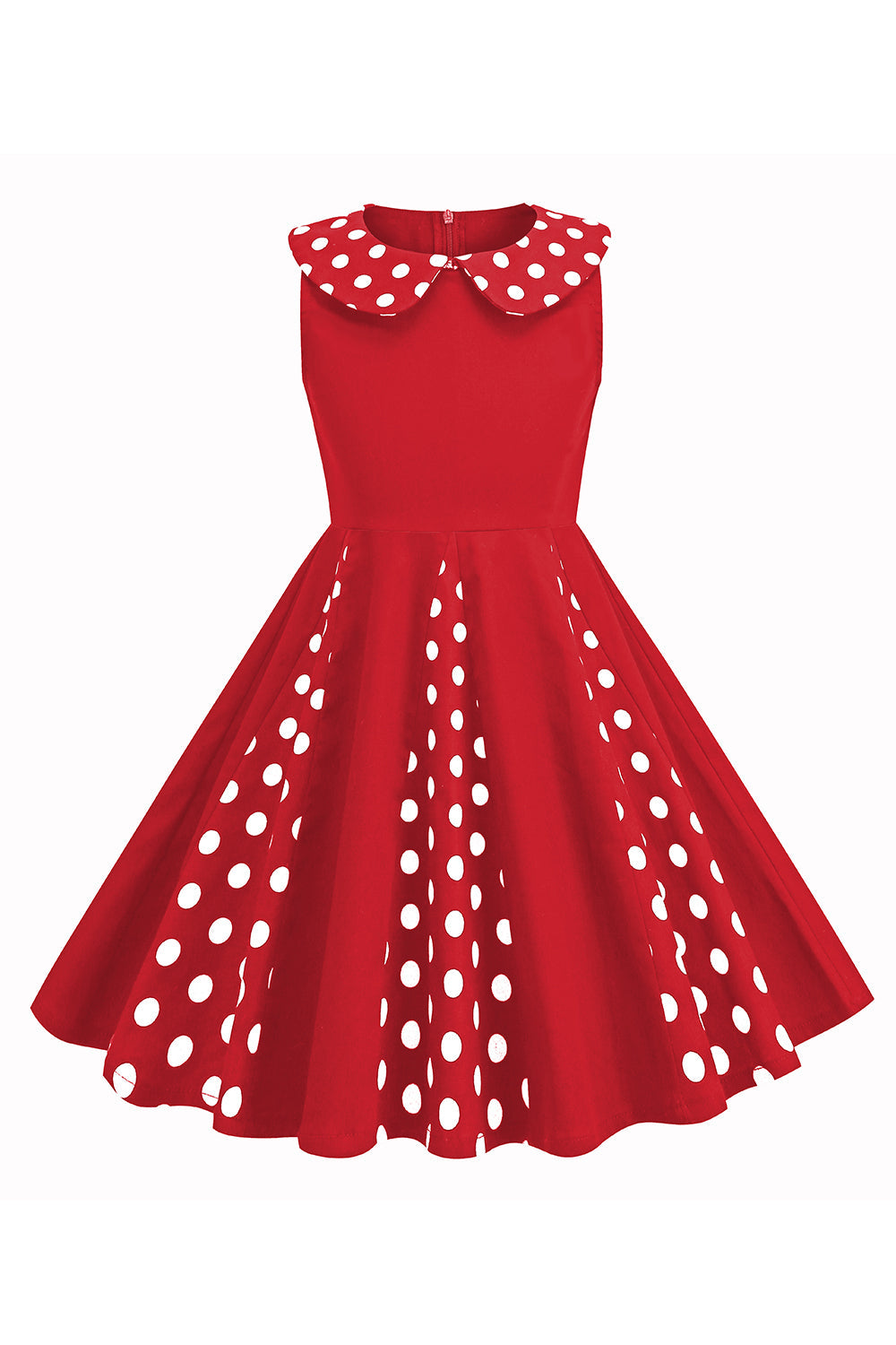 Preto Pescoço Redondo Sem Mangas 1950s Vestido de Menina