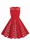 Preto Pescoço Redondo Sem Mangas 1950s Vestido de Menina