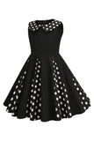 Preto Pescoço Redondo Sem Mangas 1950s Vestido de Menina