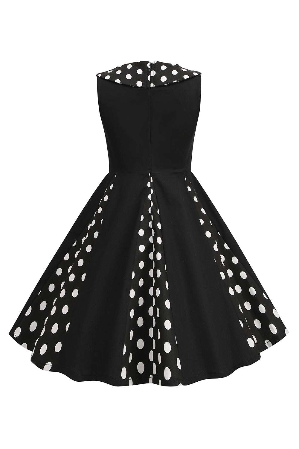Preto Pescoço Redondo Sem Mangas 1950s Vestido de Menina