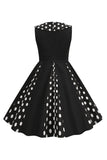 Preto Pescoço Redondo Sem Mangas 1950s Vestido de Menina