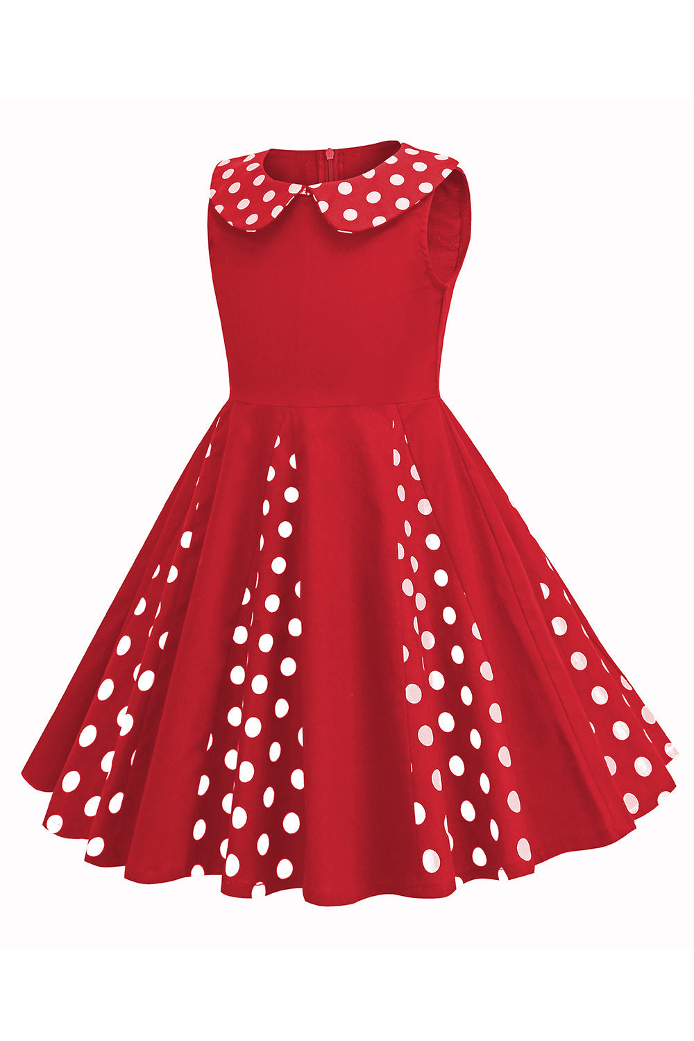 Preto Pescoço Redondo Sem Mangas 1950s Vestido de Menina