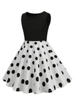 Branca Sem Mangas Vestidos de Menina Vintage
