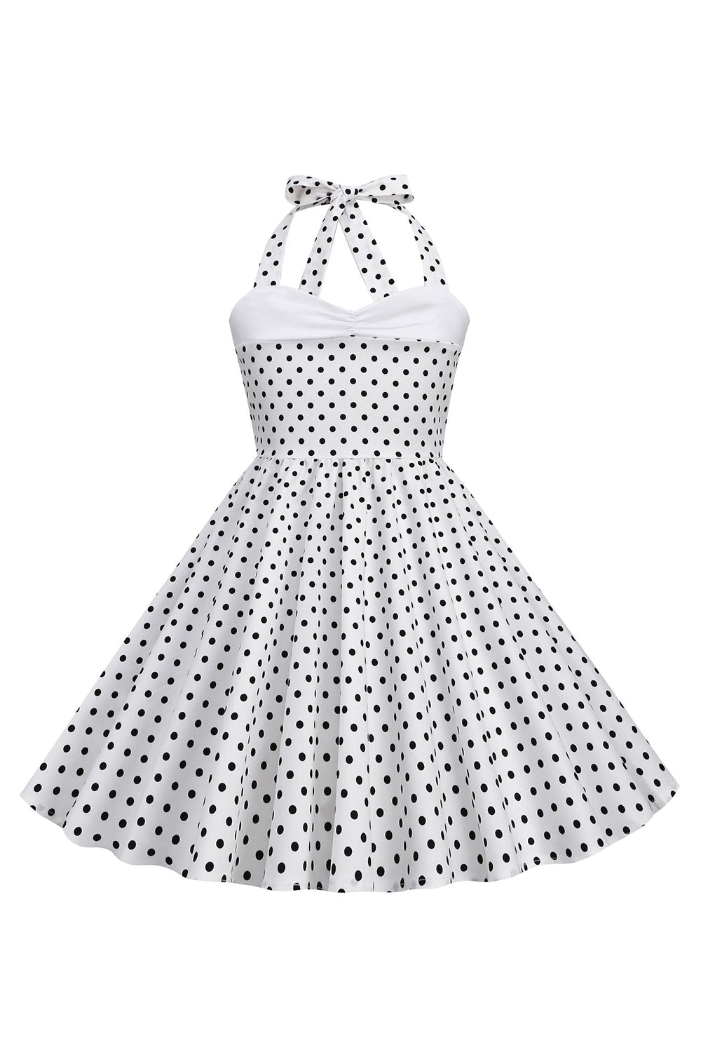 Vermelho Halter Pontos de Polka 1950s Vestido de Menina