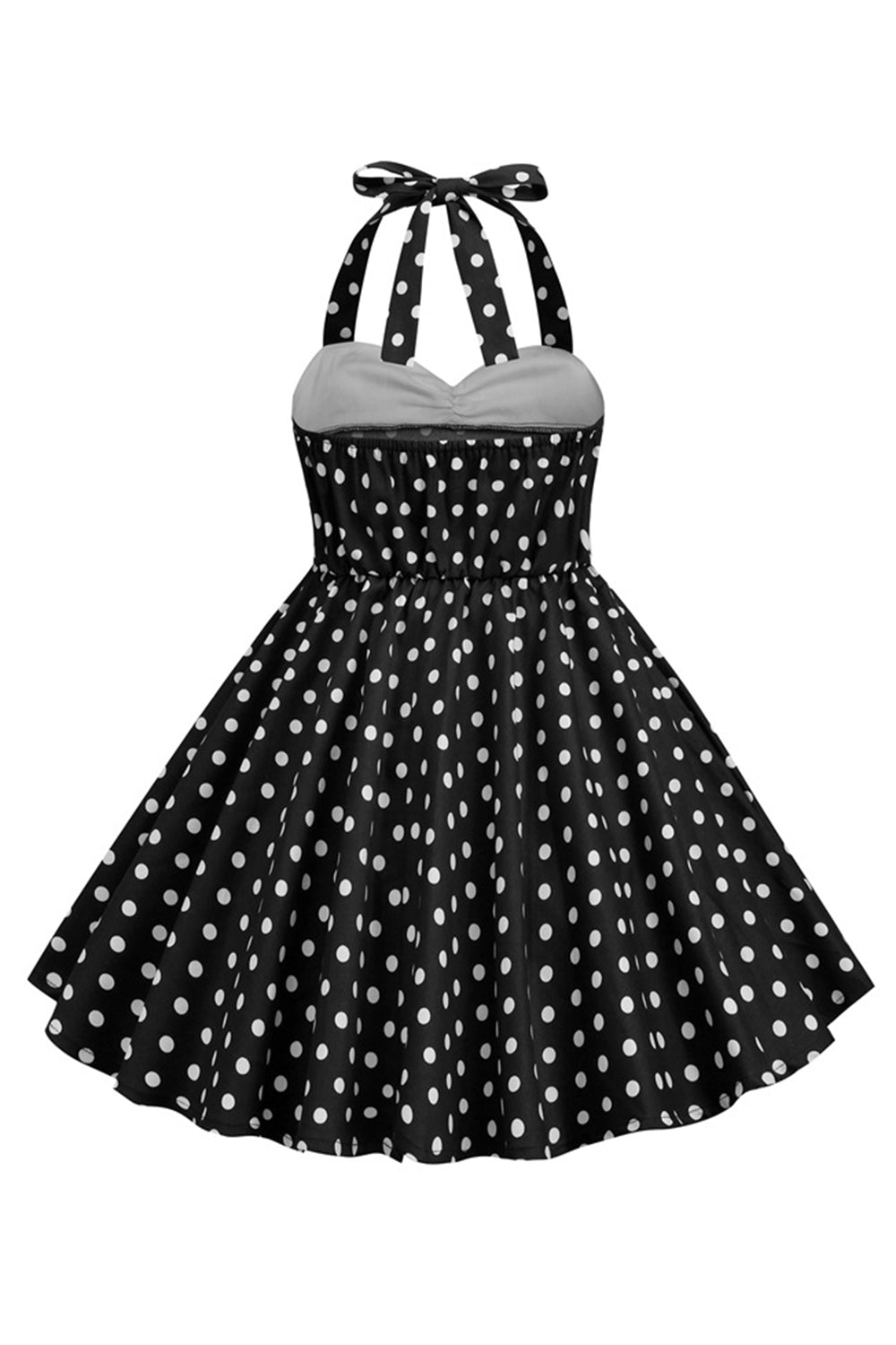 Vermelho Halter Pontos de Polka 1950s Vestido de Menina