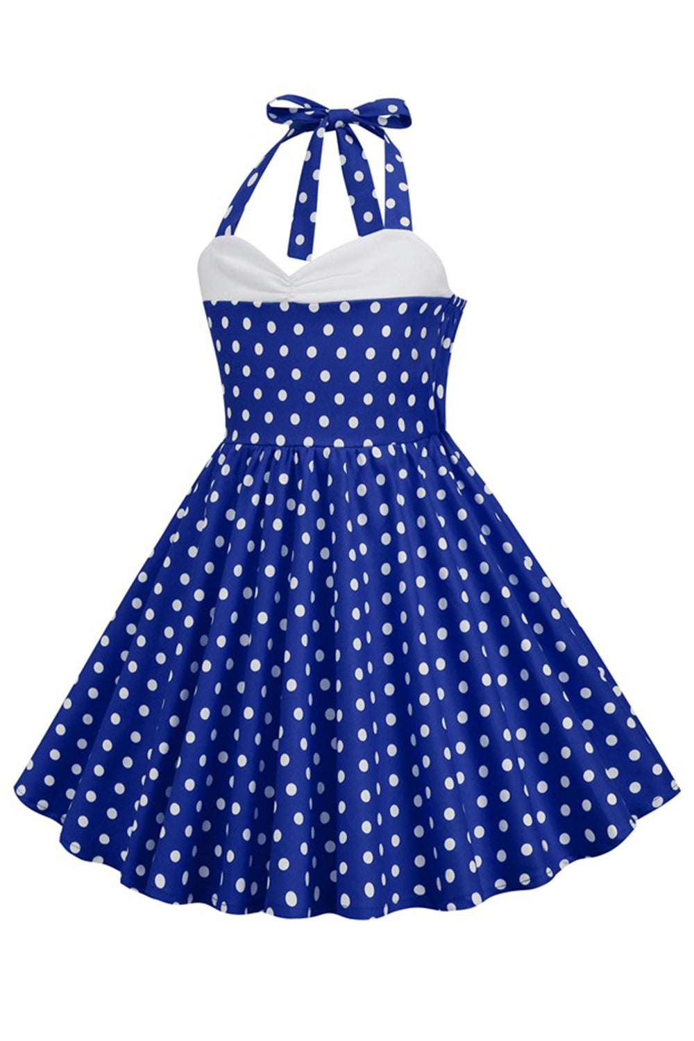 Vermelho Halter Pontos de Polka 1950s Vestido de Menina