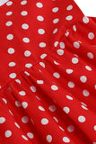 Vermelho Halter Pontos de Polka 1950s Vestido de Menina
