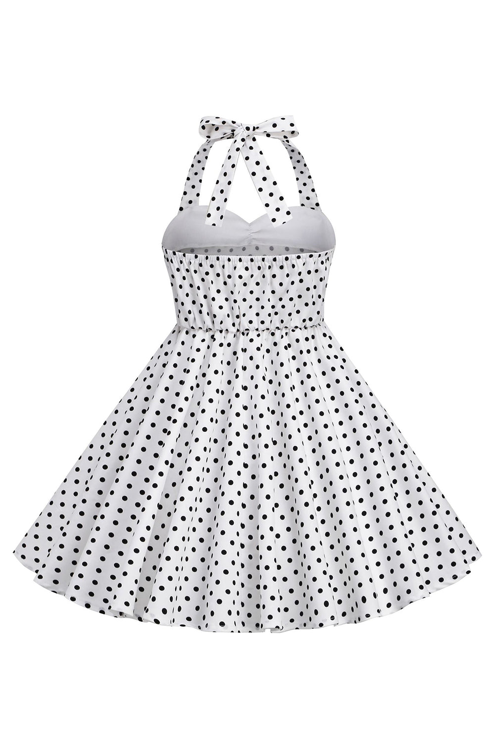 Vermelho Halter Pontos de Polka 1950s Vestido de Menina