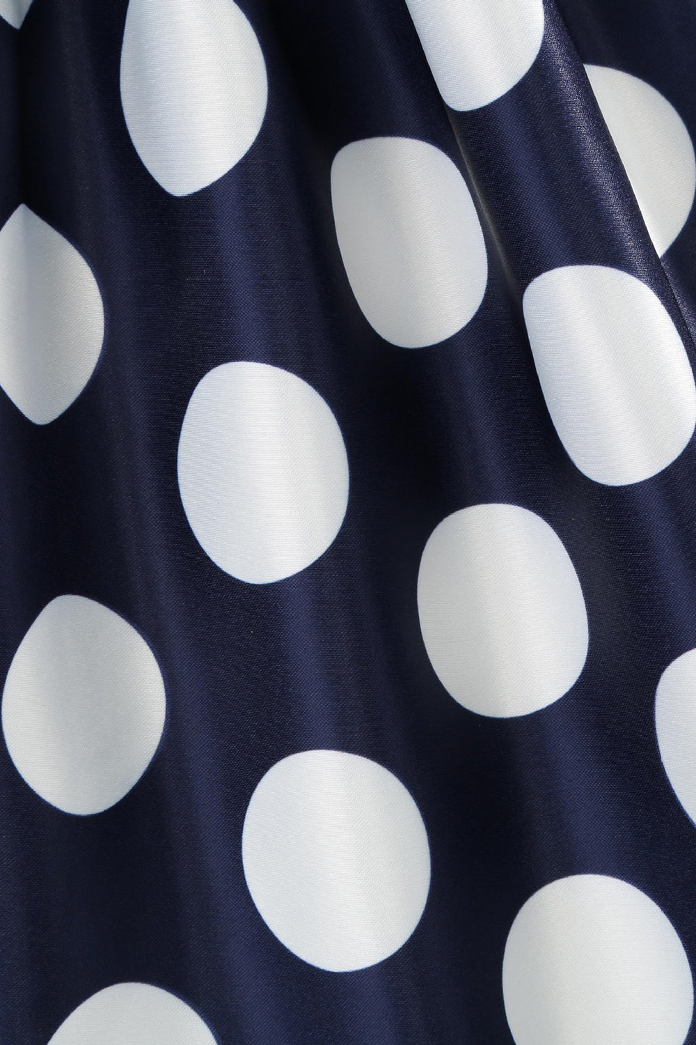Azul Escuro Pontos de Polka Vestido das Meninas Com Laço