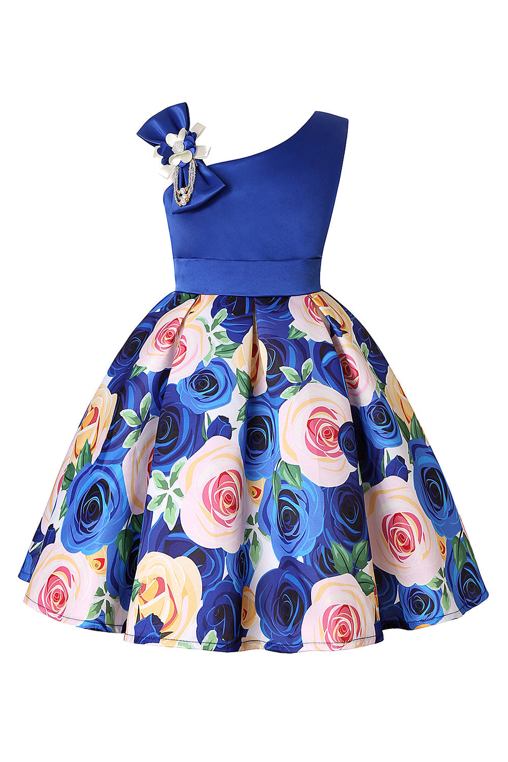 Vestido de Menina Floral Roxo Sem Mangas