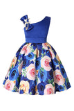 Vestido de Menina Floral Roxo Sem Mangas