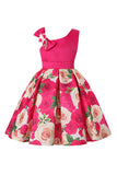 Vestido de Menina Floral Roxo Sem Mangas