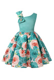 Vestido de Menina Floral Roxo Sem Mangas