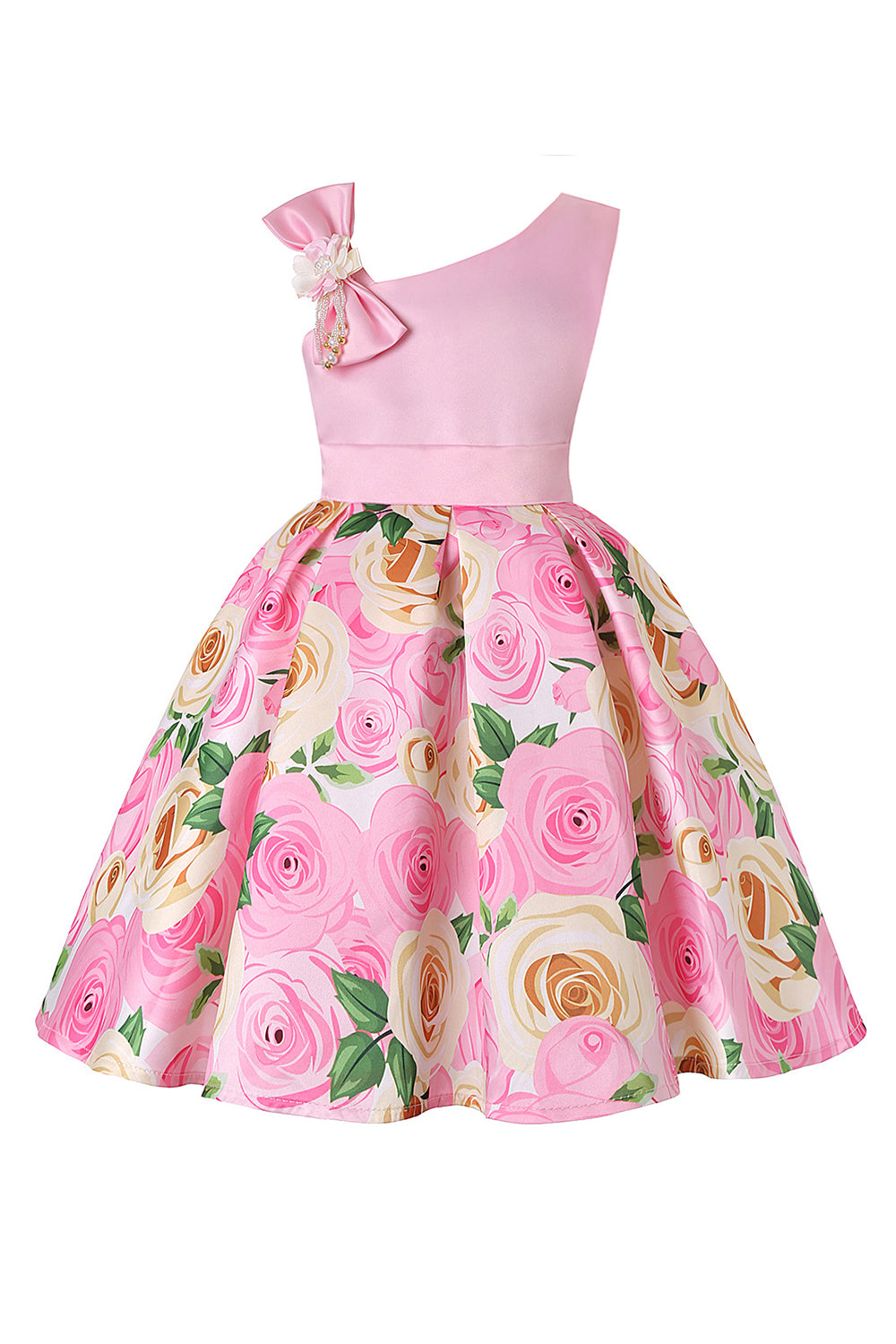 Vestido de Menina Floral Roxo Sem Mangas