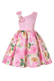 Vestido de Menina Floral Roxo Sem Mangas